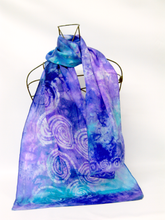 Load image into Gallery viewer, Silk Scarf Celtic Lilac Aqua