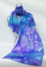 Load image into Gallery viewer, Silk Scarf Celtic Lilac Aqua