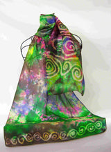 Load image into Gallery viewer, Silk Scarf Celtic Plum Garden