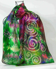 Load image into Gallery viewer, Silk Scarf Celtic Plum Garden