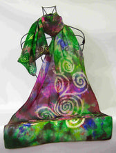 Load image into Gallery viewer, Silk Scarf Celtic Plum Garden