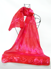 Load image into Gallery viewer, Silk Scarf Celtic Scarlet Surprise