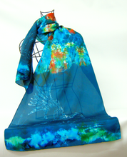 Load image into Gallery viewer, Silk Habotai Scarf The Dark Green kingfisher