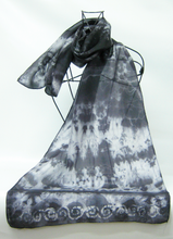 Load image into Gallery viewer, Silk Scarf Hand Painted Dark Celtic