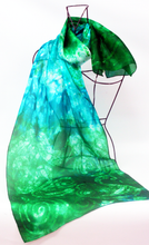 Load image into Gallery viewer, A Silk Scarf Light Weight Emerald Children of Lir
