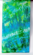 Load image into Gallery viewer, Hand Painted Silk Scarf Emerald Spiral