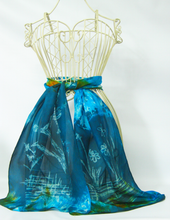 Load image into Gallery viewer, Silk Habotai Scarf Kingfisher Dark Green