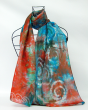 Load image into Gallery viewer, Silk Scarf Light WeightCeltic Autumnal Teal