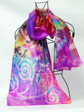 Load image into Gallery viewer, Silk Scarf Light Weight Celtic Lilac Sun Cloud