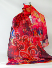 Load image into Gallery viewer, Silk Scarf Light Weight Celtic Red Fire