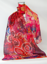 Load image into Gallery viewer, Silk Scarf Light Weight Celtic Red Fire