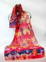 Load image into Gallery viewer, Silk Scarf Light Weight Celtic Red Fire