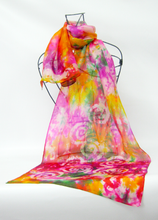 Load image into Gallery viewer, Silk Scarf Light Weight Celtic Pink Carnival