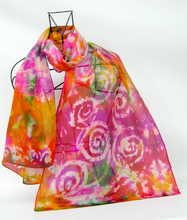 Load image into Gallery viewer, Silk Scarf Light Weight Celtic Pink Carnival