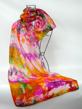 Load image into Gallery viewer, Silk Scarf Light Weight Celtic Pink Carnival