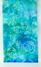 Load image into Gallery viewer, Silk Scarf Light Weight Celtic Blue Aqua Sea