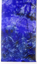 Load image into Gallery viewer, A Hand Painted Silk Scarf Navy and Lilac Children of Lir