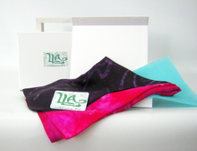 Load image into Gallery viewer, A Hand Painted Silk Scarf Purple Pink Swans
