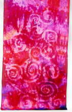 Load image into Gallery viewer, Silk Scarf Hand Painted Pink Red Celtic