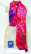 Load image into Gallery viewer, Silk Scarf Hand Painted Pink Red Celtic