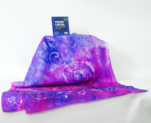 Load image into Gallery viewer, Silk Scarf Purple Fuchsia Celtic Spiral