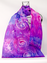 Load image into Gallery viewer, Silk Scarf Purple Fuchsia Celtic Spiral