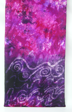 Load image into Gallery viewer, A Hand Painted Silk Scarf Purple Pink Children of LIr