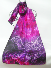 Load image into Gallery viewer, A Hand Painted Silk Scarf Purple Pink Children of LIr