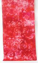 Load image into Gallery viewer, Silk Scarf Hand Painted Scarlet Spirals