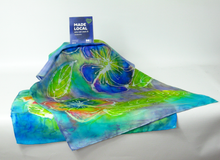 Load image into Gallery viewer, Silk Scarf Hand painted The Summer Violas