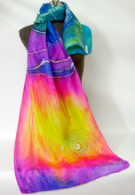 Load image into Gallery viewer, Silk Scarf The Drumlin Sunset Swan