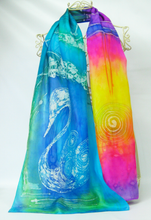 Load image into Gallery viewer, Silk Scarf The Drumlin Sunset Swan