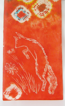 Load image into Gallery viewer, A Silk Scarf The Fox Jumping Scarlet