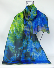 Load image into Gallery viewer, Silk Scarf The Blue Tit in Undergrowth