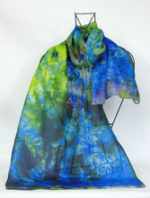 Load image into Gallery viewer, Silk Scarf The Blue Tit in Undergrowth