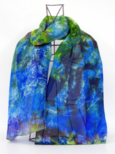 Load image into Gallery viewer, Silk Scarf The Blue Tit in Undergrowth