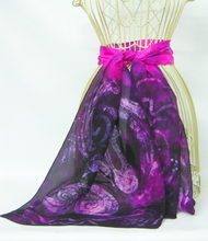 Load image into Gallery viewer, Silk Scarf The Children Of Lir in Pink and Purple