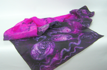 Load image into Gallery viewer, Silk Scarf The Children Of Lir in Pink and Purple