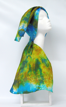 Load image into Gallery viewer, Silk Scarf The Curlew Earth Aqua Turquoise