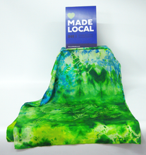 Load image into Gallery viewer, Silk Habotai Scarf The Green Finch Blue Skies