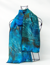 Load image into Gallery viewer, Silk Habotai Scarf The Green kingfisher