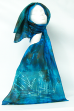Load image into Gallery viewer, Silk Habotai Scarf The Green kingfisher