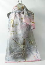 Load image into Gallery viewer, Silk Habotai Scarf The Longtail Tit