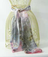 Load image into Gallery viewer, Silk Habotai Scarf The Longtail Tit