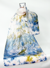 Load image into Gallery viewer, Silk Scarf The Long Tail Tit Grey