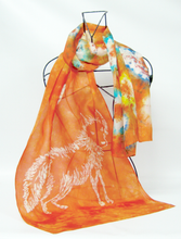 Load image into Gallery viewer, A Silk Scarf The Moonlight Orange Fox
