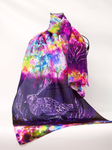 Load image into Gallery viewer, A Silk Scarf The Purple Lapwing