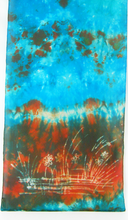 Load image into Gallery viewer, A Silk Scarf Light Weight The Rustic Curlew Aqua Copper
