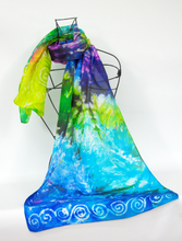 Load image into Gallery viewer, A Hand Painted Silk Scarf The Summer Tree of Life