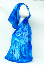 Load image into Gallery viewer, Silk Scarf Celtic Blue Skies
